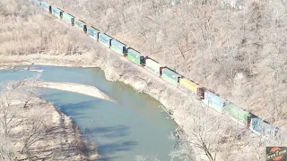 SPEED THROUGH THE 'NARROWS" on the UNION PACIFIC! Multiple drone views!