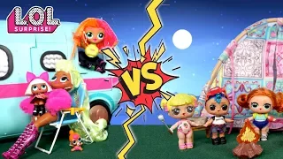 LOL Dolls Goldie & Punk Boi Camping Vs LOL OMG Camper