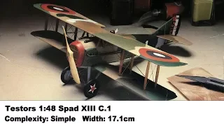 Testors 1:48 Spad XIII C.1 Kit Review