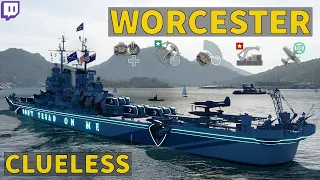 Worcester - Clueless Full AA Build with No CVs | World of Warships