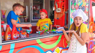 Vlad y Niki exploran el camión de helados y el desafío de helados y sandías para nuevas mamás