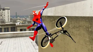 GTA 5 - Spiderman BMX Parkour Jumps FAILS ep.44 (Euphoria Ragdolls)