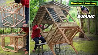 Membuat kandang burung sederhana dari bambu dan kayu | DIY BIRD CAGE