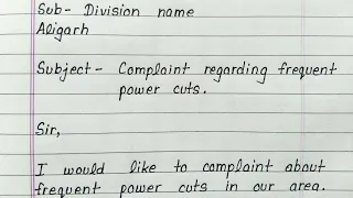Complaint letter to sdo about power cuts in english