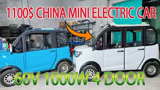 Unbox 1100$ China Mini Electric Car 4 Door 60v 1000W 67Ah