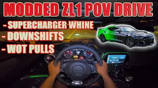 700HP CAMARO ZL1 NIGHT POV DRIVE!!!! **150+MPH** (DOWNSHIFTS, SUPERCHARGER WHINE, POPS AND BANGS)