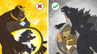 POOR BABY GODZILLA vs. KONG LIFE : Swapped Babies | So Sad But Happy Ending Animation