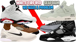 AIR JORDAN 6 WHITE FIRE RED 2025, AJ 4 SEAFOAM, JORDAN 4 WHITE THUNDER (WE HAVE A PROBLEM) + MORE