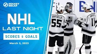 NHL Last Night: All 63 Goals and Scores on March 2, 2023