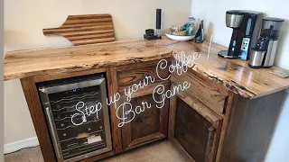 Natural Edge Slab Top Coffee Bar Nook