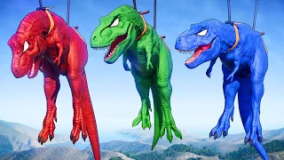 Stegoceratops Color Pack vs  T-Rex Color Pack - Jurassic World Evolution Dinosaurs Fighting