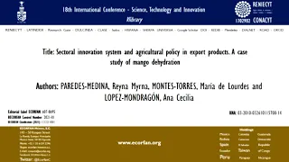 Sectoral innovation system and agricultural policy in export products. A case study of mango