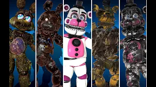 FNAF AR: All Animatronic Workshop Animations 1-100% (2021)