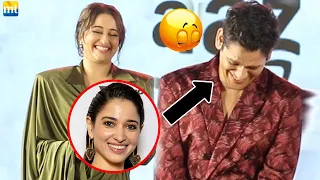 Watch Vijay Varma BLUSHING after hearing GF Tamannaah Bhatia's name at Dahaad Trailer Launch