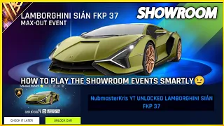 How to play Showroom events smartly| Lamborghini Sián FKP 37 Max-out event |Unlocking Sian|Asphalt 9