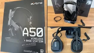 Astro A50 Wireless Headset + Base Station PS4 PC Unboxing (4K HQ)