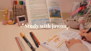 STUDY WITH ME #8 // real time, with piano music // jawonee