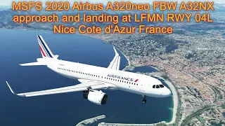 MSFS 2020 A320neo LFMN RWY 04L Nice