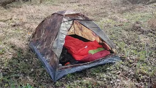 20. Overnighter mit, Mil-Tec 2-Mann Zelt "Iglu" 800 flecktarn