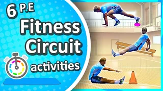 🏃🏾‍♀️6 Physical Education Fitness Circuit activities | Grades K-8