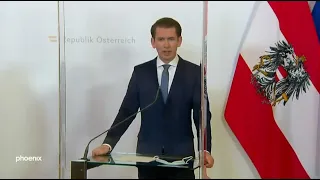 Pressekonferenz mit u.a. Sebastian Kurz zu den Corona-Maßnahmen Österreichs