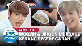 Woojin & Jihoon Mukbang Kerang Gede [Battle Trip Ep. 90][SUB INDO]