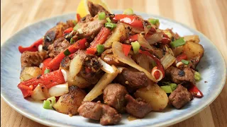 Pork and Potatoes with Onions and Peppers | Meat and Potatoes