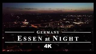 Relaxing Essen City at Night 🇩🇪 Drone Aerial 4K | Germany Deutschland Duitsland