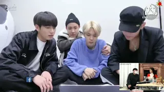 jungkook,jimin,v j-hope, reaction to iu ( cover song life goes on )