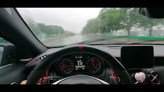 A45 AMG launch in the rain