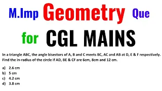 M.Imp Geometry Question for SSC CGL MAINS 2019 by Rohit Tripathi