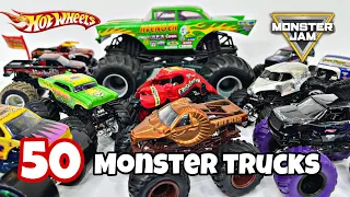 UNBOXING 50 Monster Trucks | Hot Wheels | Monster Jam | Mega Haul