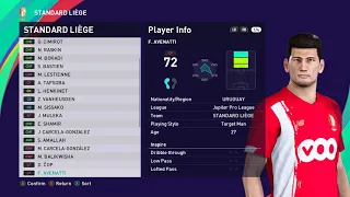 Standard Liège & Belgium Jupiler League & Players Ratings & eFootball PES 2021