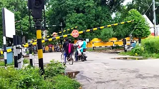 the speed of the train in  intercity express passing by railgate.