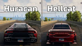 NFS Unbound: Lamborghini Huracan vs Dodge Charger SRT Hellcat - WHICH IS FASTEST (Drag Race)