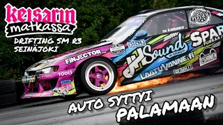 AUTO SYTTYI PALAMAAN! | Drifting SM R3 Seinäjoki.