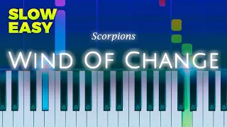Scorpions - Wind Of Change - SLOW EASY Piano Instrumental TUTORIAL by Piano Fun Play