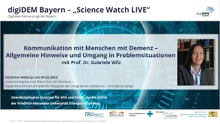 Webinar: Kommunikation mit Menschen mit Demenz–Allgemeine Hinweise und Umgang in Problemsituationen