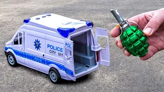 EXPERIMENT: BIG FIRECRACKER vs Police Car and Car Toys