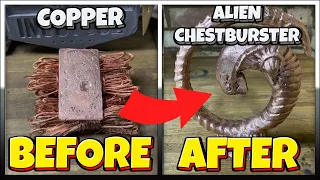 Alien Chestburster - Ingot - Home Made Furnace - Bullion - Molten Metal Melting - Copper