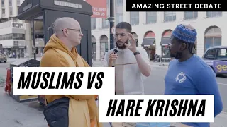 Muslims debate with a Hare Krishna Monk