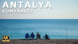 Walking in Antalya Konyaalti Beach, Turkey - Beautiful Promenade Walk in 2024 (#4K Ultra HD, 60fps)