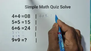 Simple Math Quiz Solve #viral  #video