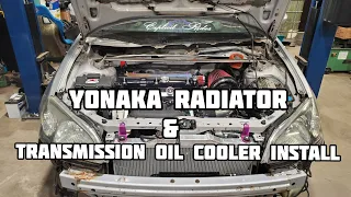RSX Yonaka Radiator & Transmission oil cooler install on the k20 Auto K-swap