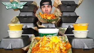 Huge WINGSTOP BONELESS WINGS MUKBANG + VOODOO FRIES + XL RANCH + (Which Flavor BEST?)