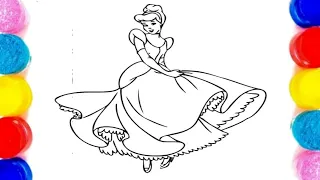 How to draw a Cinderella  Disney Princess drawing ✍️ II Easy step by step drawing for cute  kids