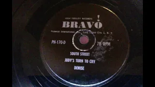 Bravo Records "Denise" 78 rpm! (Unknown Artist) 1963