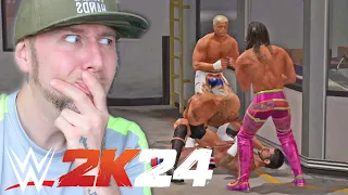 WWE 2K24 i just played a FATAL 4 WAY Backstage Brawl