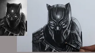 Black Panther Pencil Drawing Video Part 2 | Live Art Chennai