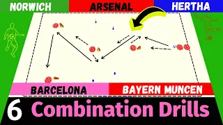 🎯Passing Combination 6 Drills Soccer / Barcelona-Bayern Munchen-Arsenal-Hertha -Norwich-Cadiz (2021)